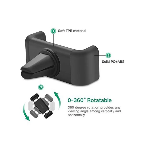 UGREEN Air Vent Car Mount Phone Holder (Black) - 30798 Deals499