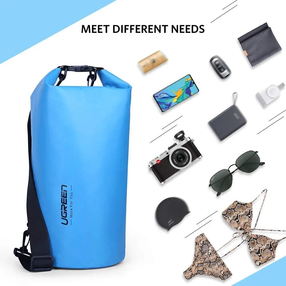 UGREEN Floating Waterproof Dry Bag for Cycling/Biking/Swimming/Rafting/Water Sport - Blue Deals499