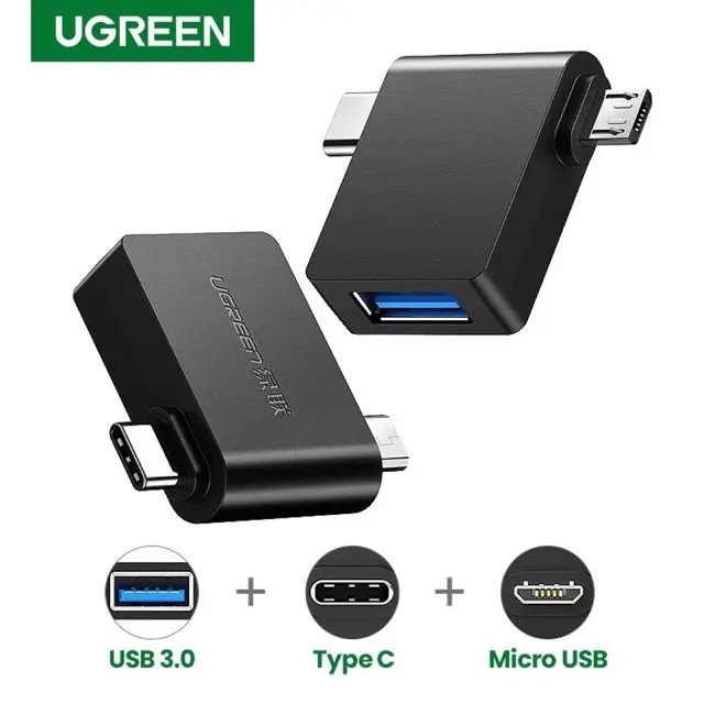 UGREEN Micro USB Male + USB-C to USB 3.0 Female OTG Adapter - 30453 Deals499
