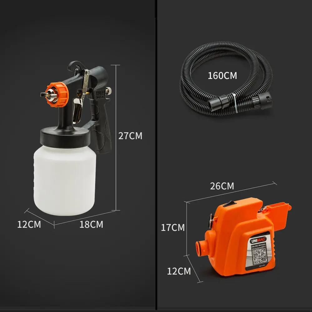 UNIMAC 3-Way Nozzle Electric Paint Sprayer Gun HVLP DIY Spray Station 450W Deals499