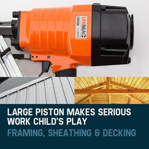 UNIMAC Construction Framing Nail Gun - Heavy Duty Air Nailer Pneumatic Deals499