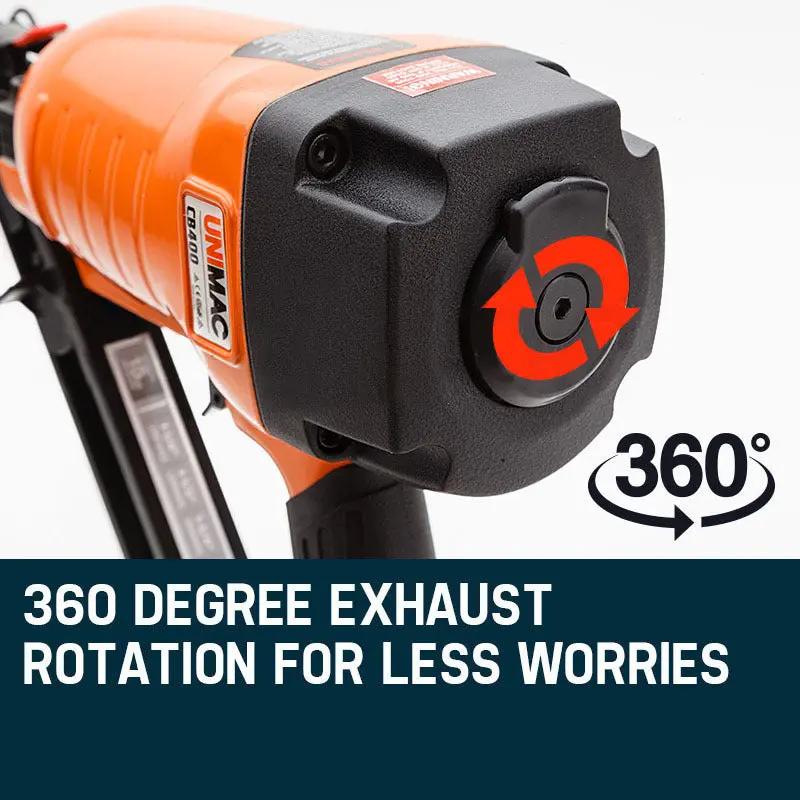 UNIMAC Finishing Air Nail Gun - Heavy Duty Angled Nailer Pneumatic Finish Deals499