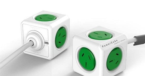 ALLOCACOC POWERCUBE Extended 5 Outlets, 3M â€“ Green (LS) ALLOCACOC