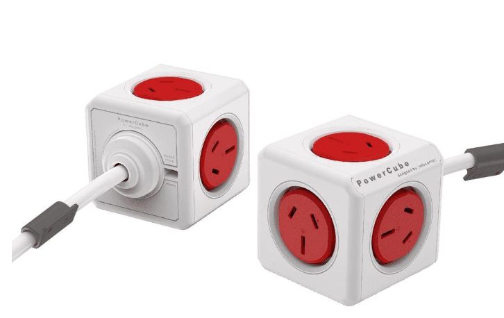 ALLOCACOC POWERCUBE Extended 5 Outlets, 3M - Red (3979) (LS) ALLOCACOC