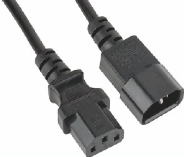 ASTROTEK Power Extension Cable 2m - Male to Female Monitor to PC or PC/UPS to Device IEC C13 to C14 ASTROTEK