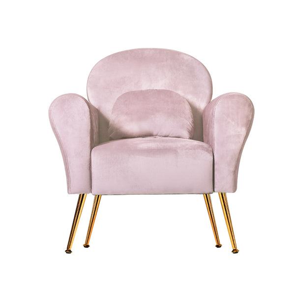 Artiss Armchair Lounge Chair Accent Armchairs Chairs Sofa Pink Velvet Cushion Deals499