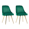Artiss Set of 2 Dining Chairs Retro Chair Cafe Kitchen Modern Metal Legs Velvet Green Deals499