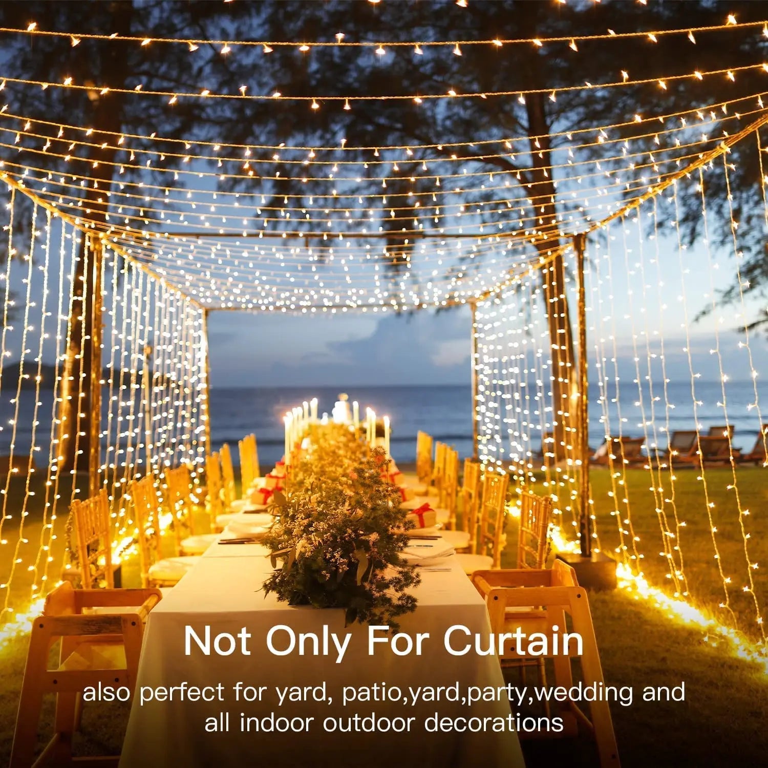 USB Powered 300 LED Curtain String Light with 8 Modes and Remote Control for Bedroom Party Wedding Decorations Deals499