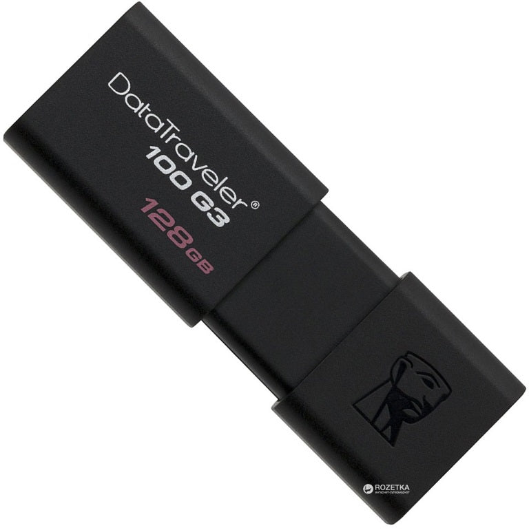 KINGSTON DT100G3/128GB 128GB USB3.0 100MB/s Read Flash Drive Memory Stick Thumb Key DataTraveler Retail Pack 5yrs warranty ~DT100G3/128GBFR KINGSTON