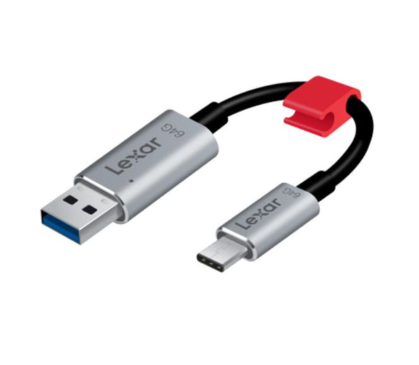 LEXAR JumpDrive C20c 64GB USB 3.1 & TypeC Flash Drive - Up to 150MB/s read/60 MBs Write/ USB 3.0/2.0/Compatible MAC and PC devices(LS) LEXAR