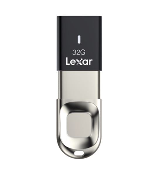 LEXAR JumpDrive F35 32GB Finger Print USB3 Flash Drive  - Up to 150MBs / 10 Fingerprint ID/Ultra Fast Speeds/256-bit AES(LS) LEXAR