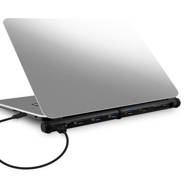 MBEAT  M-Sleek Docking Station For Notebook and Macbook in Black Aluminium Housing - 4x USB 3.0/2.0 Fast Charging, 1x Card Reader, 1x RJ45 MBEAT