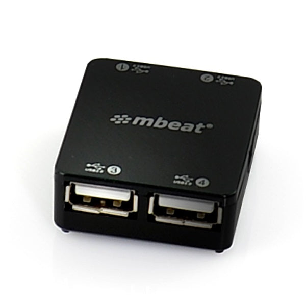 MBEAT 4 Port USB 2.0 Hub - USB 2.0 Plug and Play/ High Speed Interface/ Ideal for Notbook/PC/MAC users MBEAT