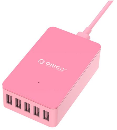 ORICO 40W 5 x Port 2.4A Smart Desktop Charger - Pink ORICO