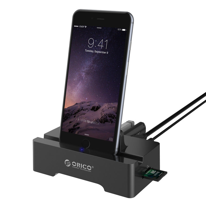 ORICO 3 Port USB2.0 Docking Station of Cellphone and PAD for SD & TF with 1M USB3.0 ORICO