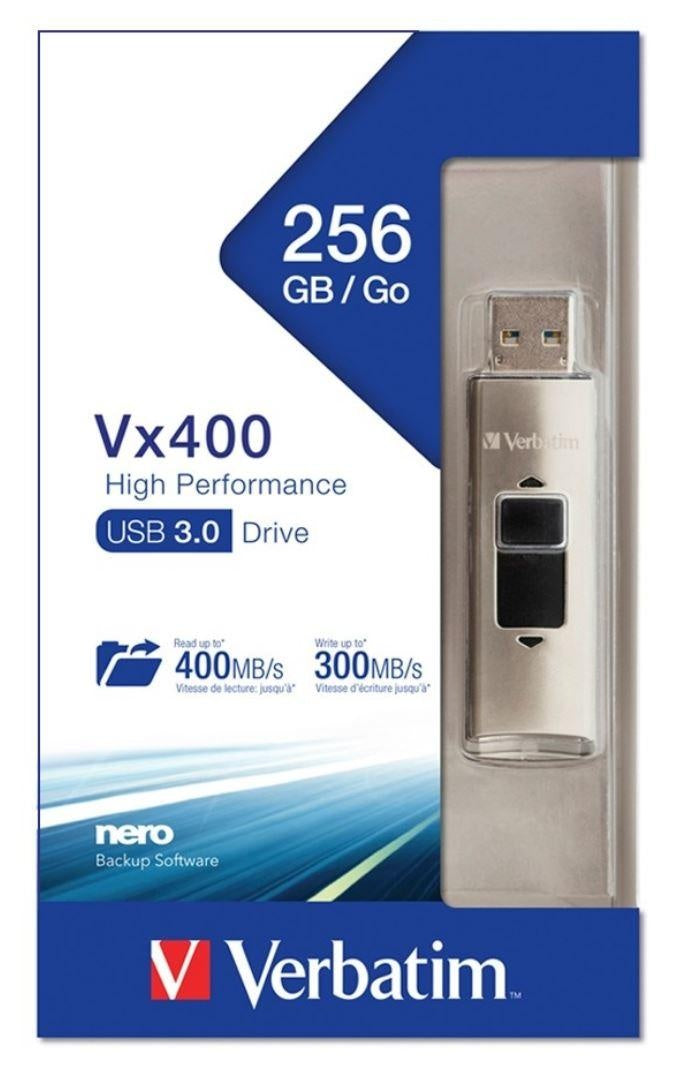 VERBATIM Store'n'Go Vx400 Solid State USB Drive-256GB(LS) VERBATIM