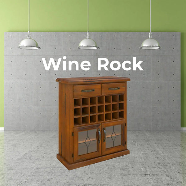 Umber Sideboard Buffet Wine Cabinet Bar Bottle Wooden Storage Rack - Dark Brown Deals499