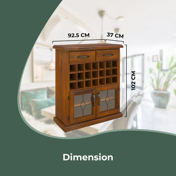 Umber Sideboard Buffet Wine Cabinet Bar Bottle Wooden Storage Rack - Dark Brown Deals499