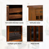 Umber Sideboard Buffet Wine Cabinet Bar Bottle Wooden Storage Rack - Dark Brown Deals499