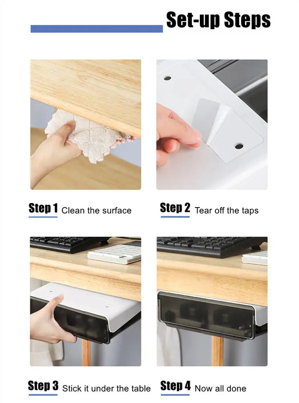 Under Desk Drawer Slide-out Large Office Organizers and Storage Drawers - Large Black from Deals499 at Deals499