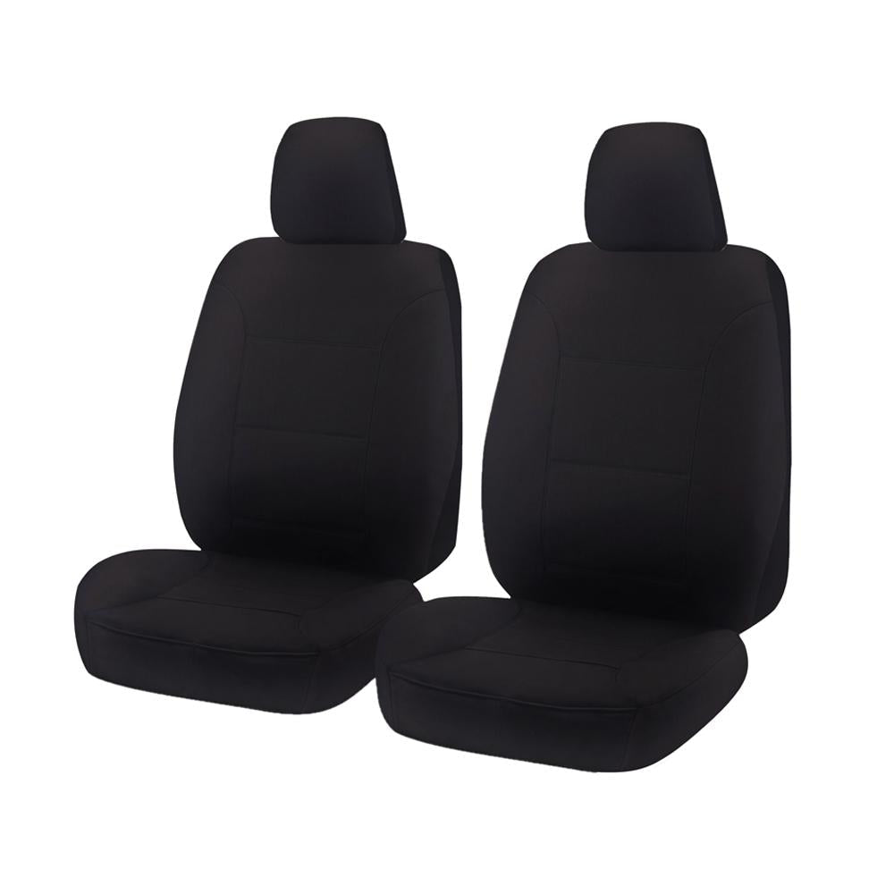 Seat Covers for NISSAN NAVARA D23 SERIES 1-3 NP300 03/2015 - ON SINGLE / DUAL CAB FRONT 2X BUCKETS BLACK ALL TERRAIN Deals499