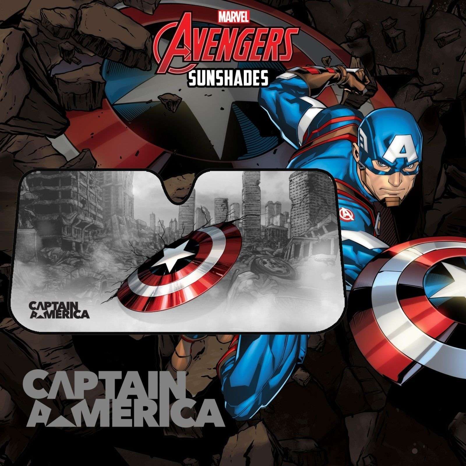 Marvel Avengers Sun Shade [150cm x 70cm] - CAPTAIN AMERICA Deals499