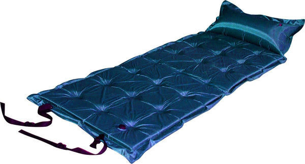 Trailblazer 21-Points Self-Inflatable Satin Air Mattress With Pillow - DARK BLUE Deals499