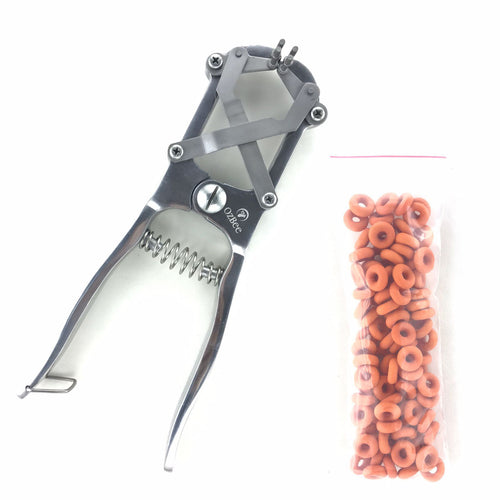 Cattle Lamb Sheep Stainless Steel Elastrator Castrating Plier with 100 Rubber Deals499