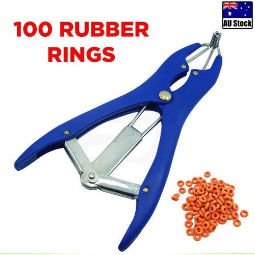 Cattle Lamb Sheep Elastrator Castrating Plier with 100 Rubber Deals499