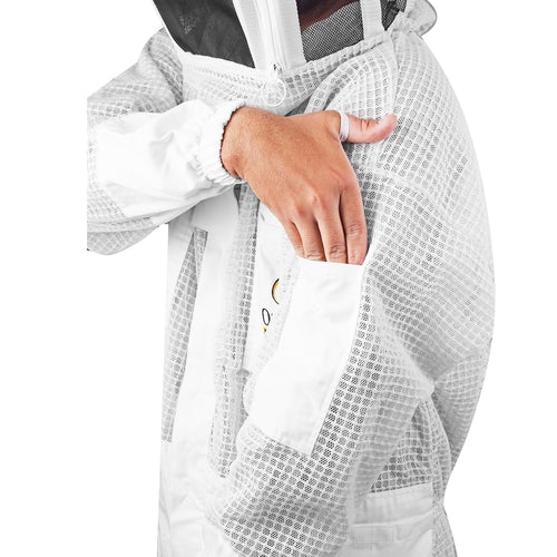 OZBee Premium Full Suit 3 Layer Mesh Ultra Cool Ventilated Round Head Beekeeping Protective Gear Size  S Deals499