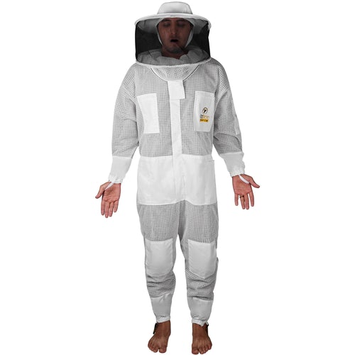 OZBee Premium Full Suit 3 Layer Mesh Ultra Cool Ventilated Round Head Beekeeping Protective Gear Size  M Deals499