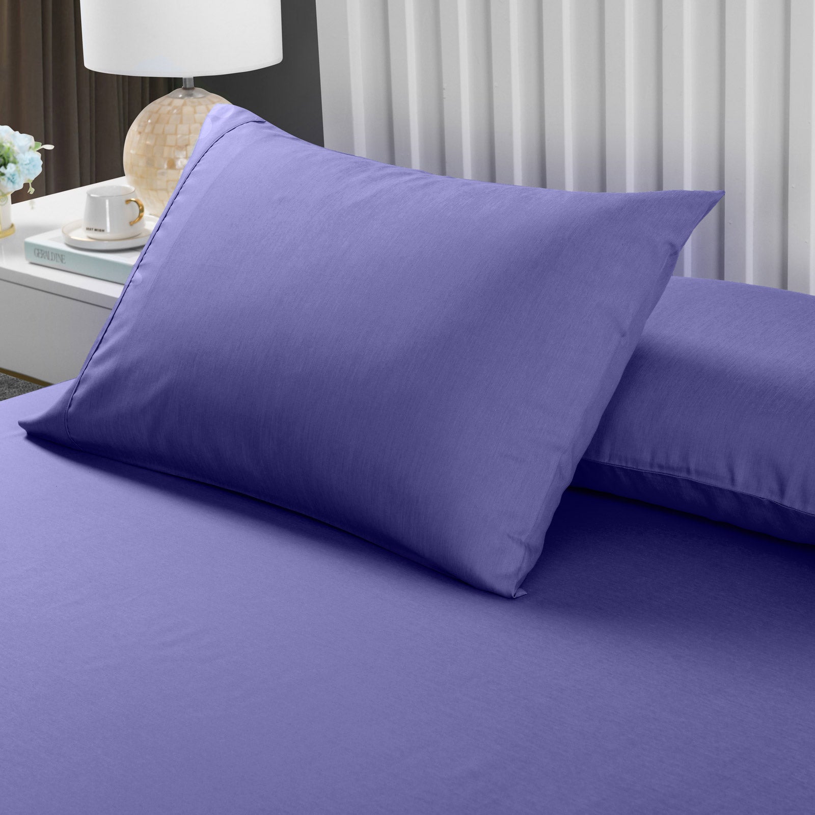 Royal Comfort 2000TC 3 Piece Fitted Sheet and Pillowcase Set Bamboo Cooling - Queen - Royal Blue from Deals499 at Deals499