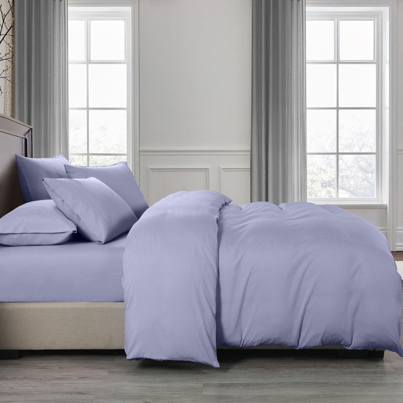 Royal Comfort 2000TC Quilt Cover Set Bamboo Cooling Hypoallergenic Breathable Lilac Grey Queen Deals499