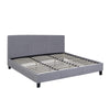 Milano Sienna Luxury Bed Frame Base And Headboard Solid Wood Padded Linen Fabric Grey King Deals499