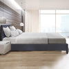 Milano Sienna Luxury Bed Frame Base And Headboard Solid Wood Padded Linen Fabric Charcoal Queen Deals499