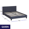 Milano Sienna Luxury Bed Frame Base And Headboard Solid Wood Padded Linen Fabric Charcoal Queen Deals499