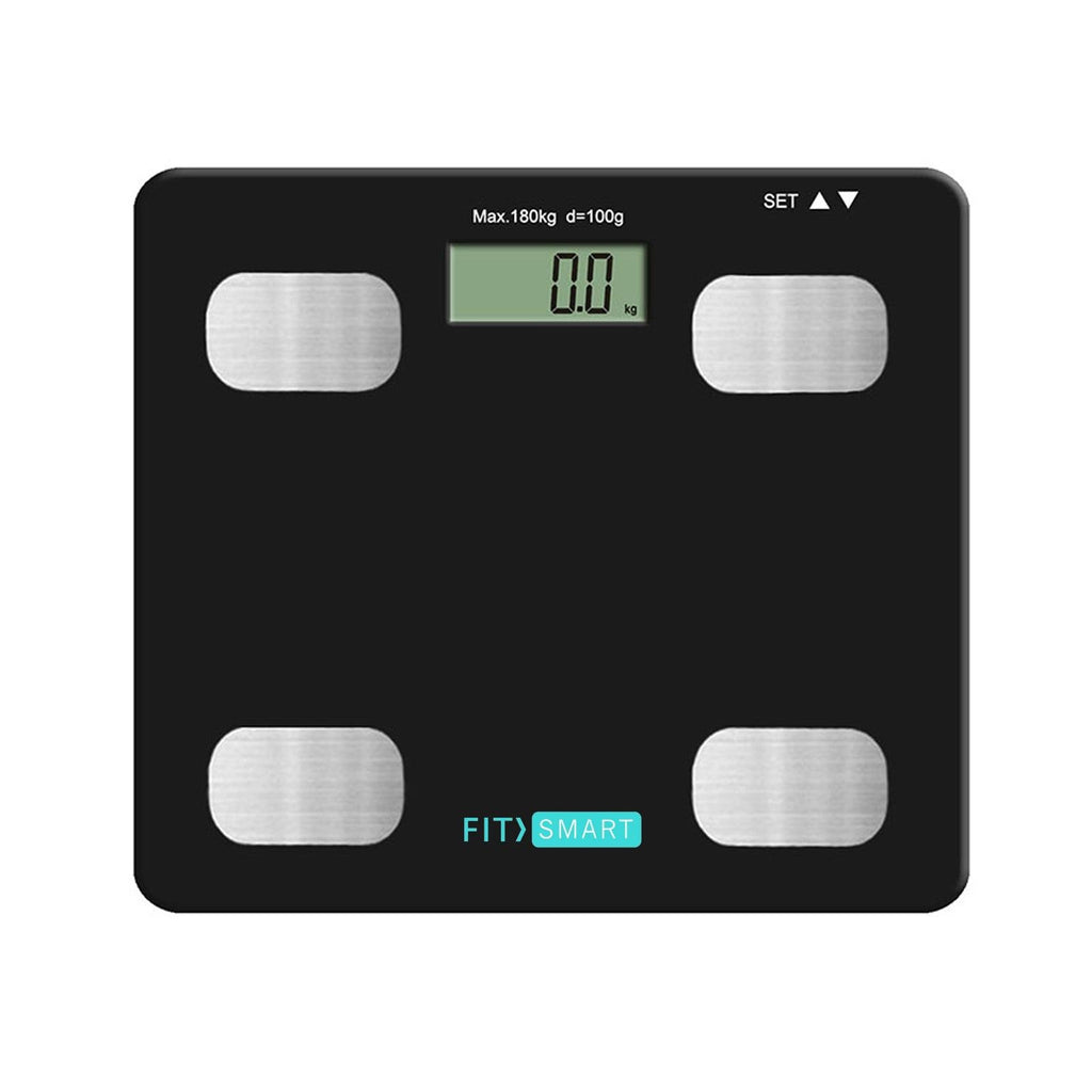 Fit Smart Electronic Floor Body Scale Black Digital LCD Glass Tracker Bathroom Deals499