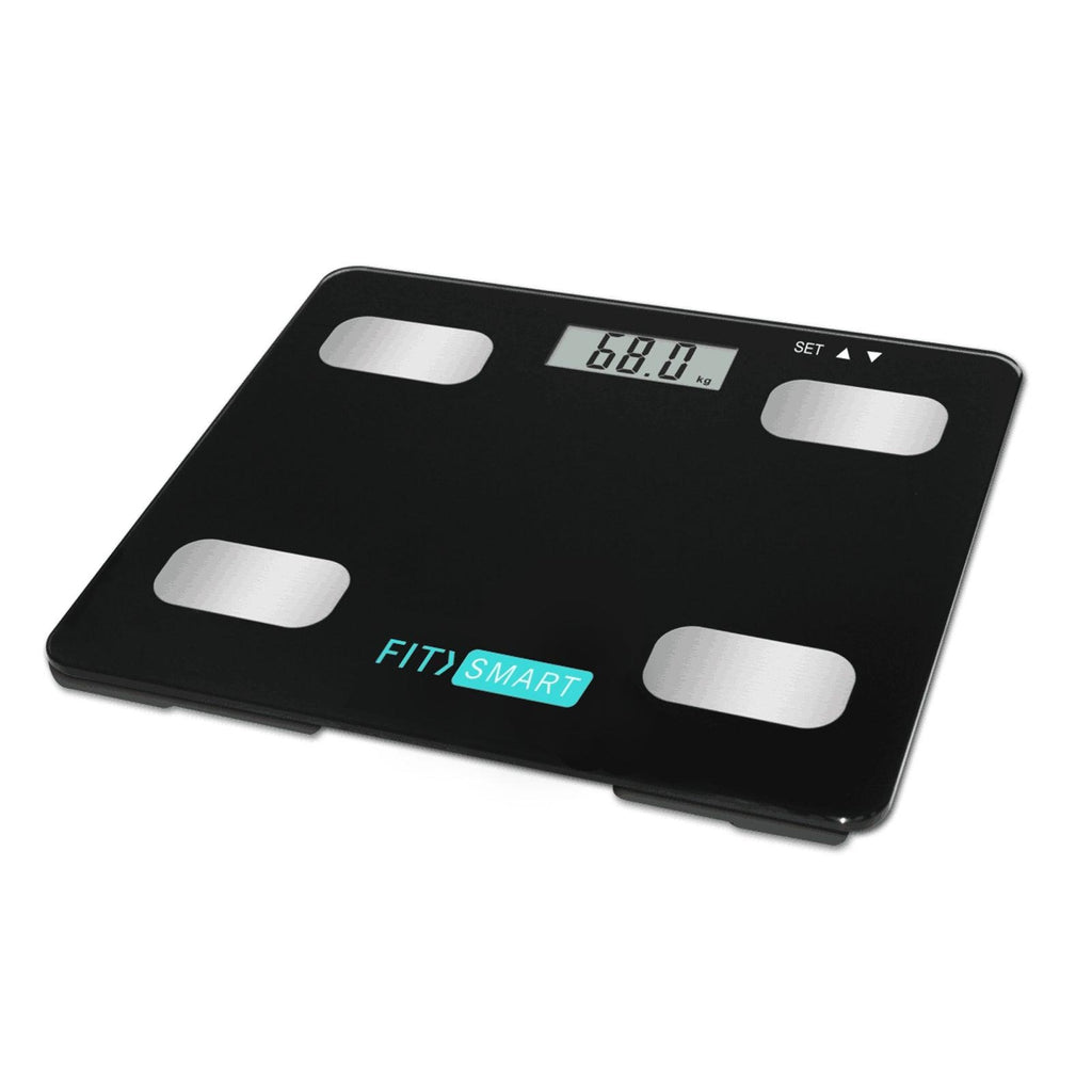 Fit Smart Electronic Floor Body Scale Black Digital LCD Glass Tracker Bathroom Deals499