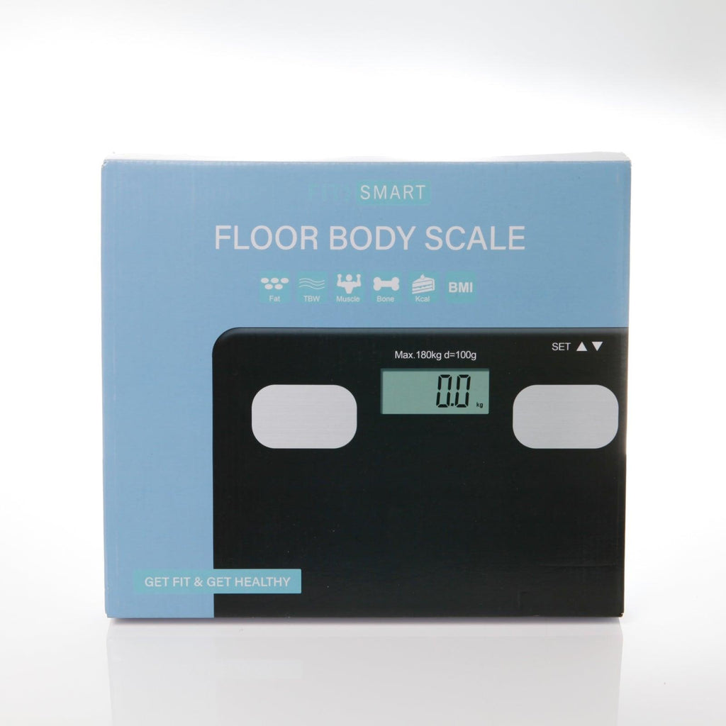 Fit Smart Electronic Floor Body Scale Black Digital LCD Glass Tracker Bathroom Deals499