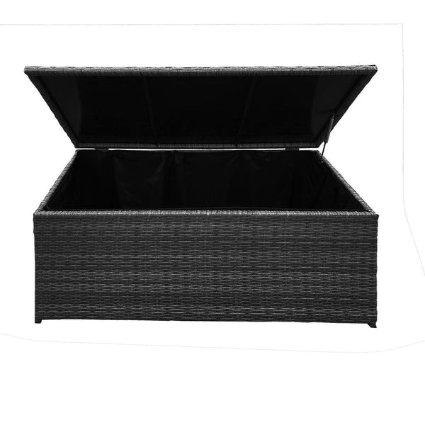 Arcadia Furniture Outdoor Rattan Storage Box Garden Toy Tools Shed UV Resistant Black Deals499