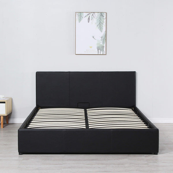Milano Luxury Gas Lift Bed Frame And Headboard Queen Black Deals499