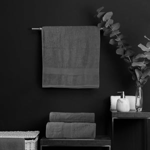 Royal Comfort 4 Piece Cotton Bamboo Towel Set 450GSM Luxurious Absorbent Plush Charcoal Deals499