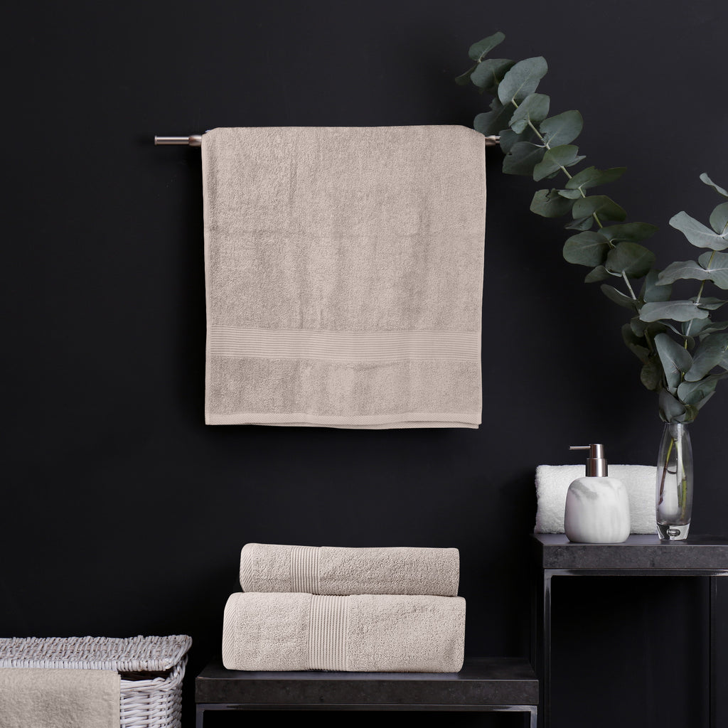 Royal Comfort 4 Piece Cotton Bamboo Towel Set 450GSM Luxurious Absorbent Plush Beige Deals499