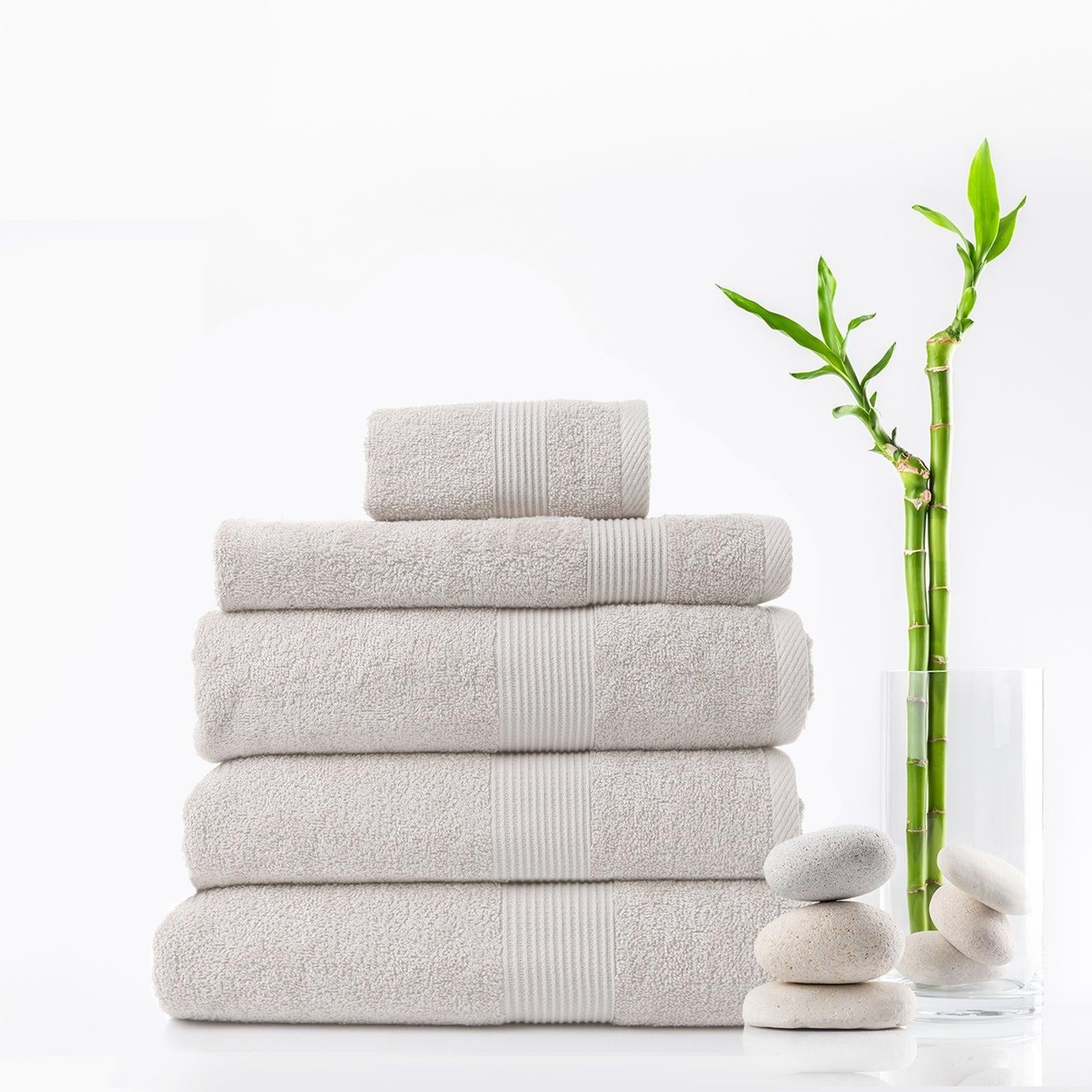 Royal Comfort 5 Piece Cotton Bamboo Towel Set 450GSM Luxurious Absorbent Plush Sea Holly Deals499