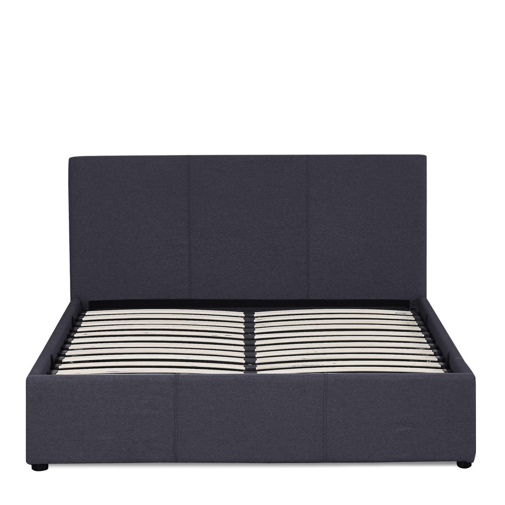Milano Luxury Gas Lift Bed Frame Base And Headboard With Storage All Sizes Charcoal Queen Deals499