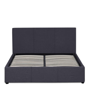 Milano Luxury Gas Lift Bed Frame Base And Headboard With Storage All Sizes Charcoal Queen Deals499