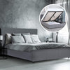 Milano Luxury Gas Lift Bed Frame Base And Headboard With Storage All Sizes Grey King Deals499