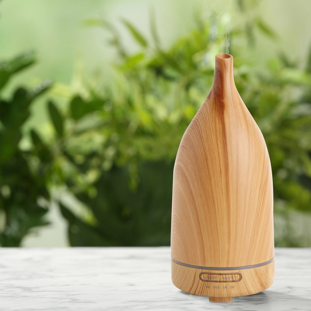 Milano Decor Aroma Diffuser 100ml Ultrasonic Humidifier Purifier And 3 Pack Oils - Light Wood Deals499