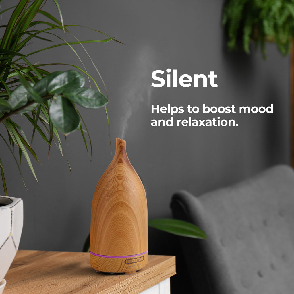 Milano Decor Aroma Diffuser 100ml Ultrasonic Humidifier Purifier And 3 Pack Oils - Light Wood Deals499
