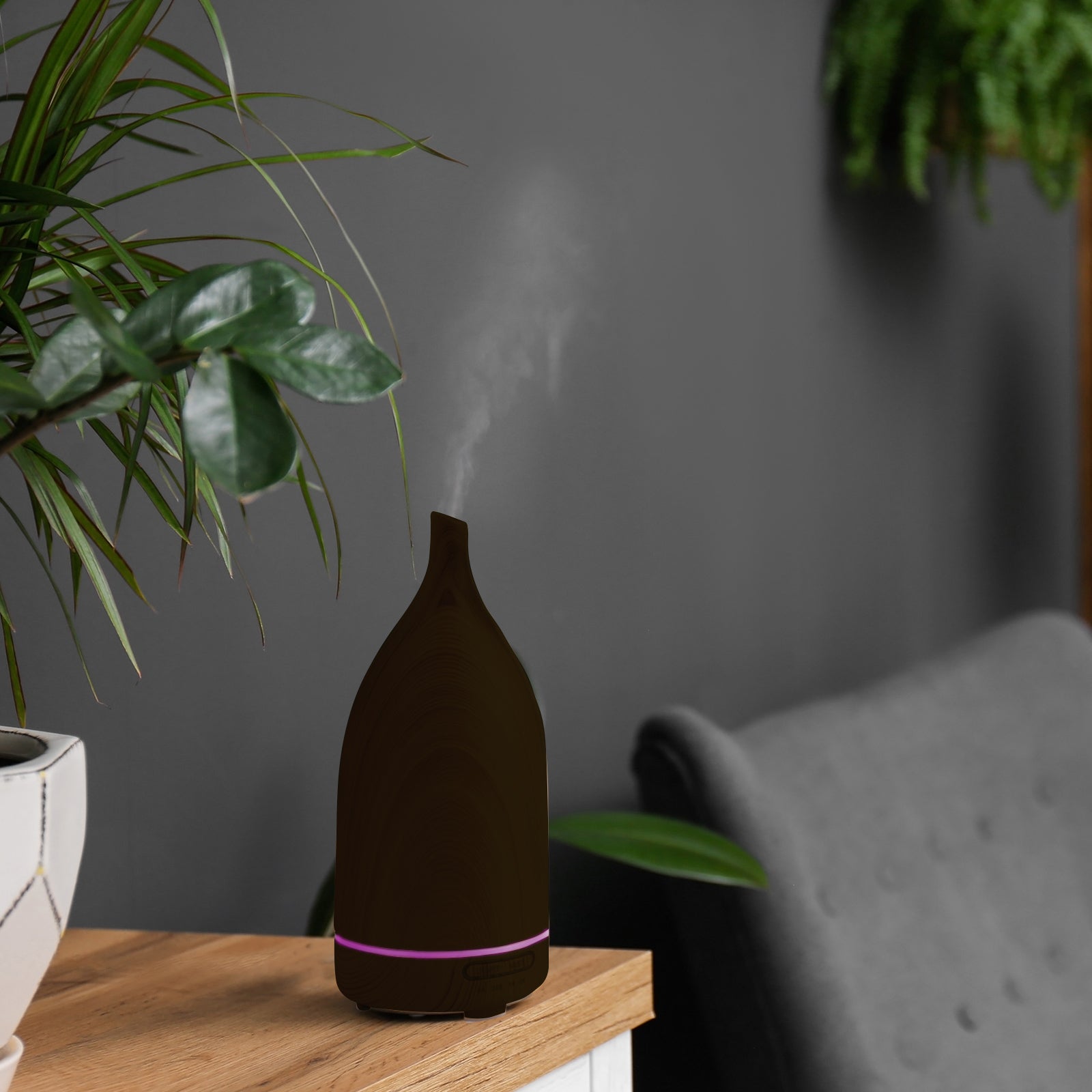 Milano Decor Aroma Diffuser 100ml Ultrasonic Humidifier Purifier And 3 Pack Oils - Dark Wood Deals499